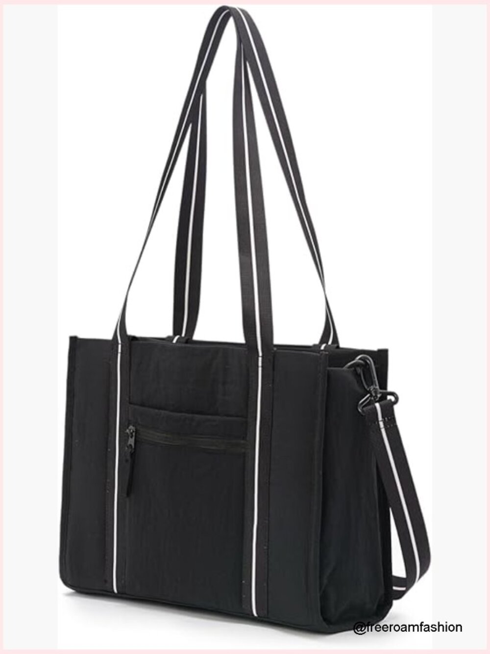 Large Tote Bag with Pockets, Work Shoulder Bag, Nylon Satchel, Organizer